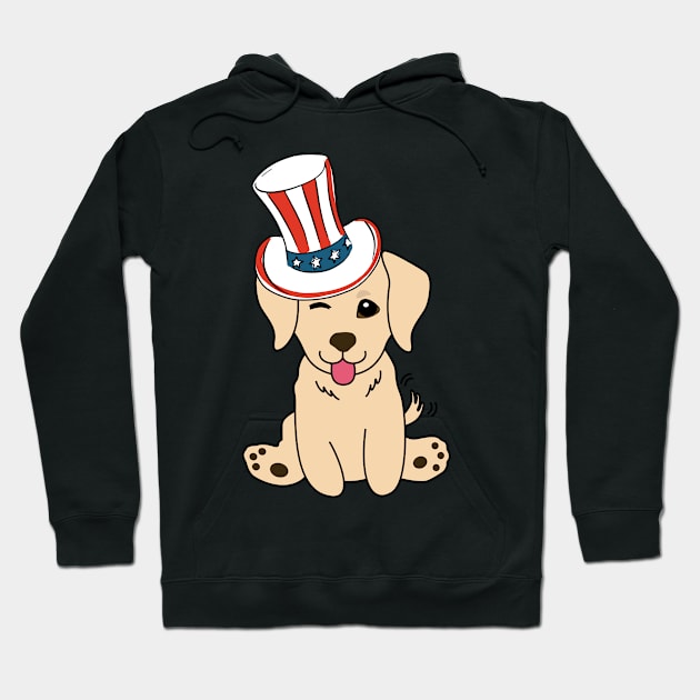 Funny retriever dog is wearing uncle sam hat Hoodie by Pet Station